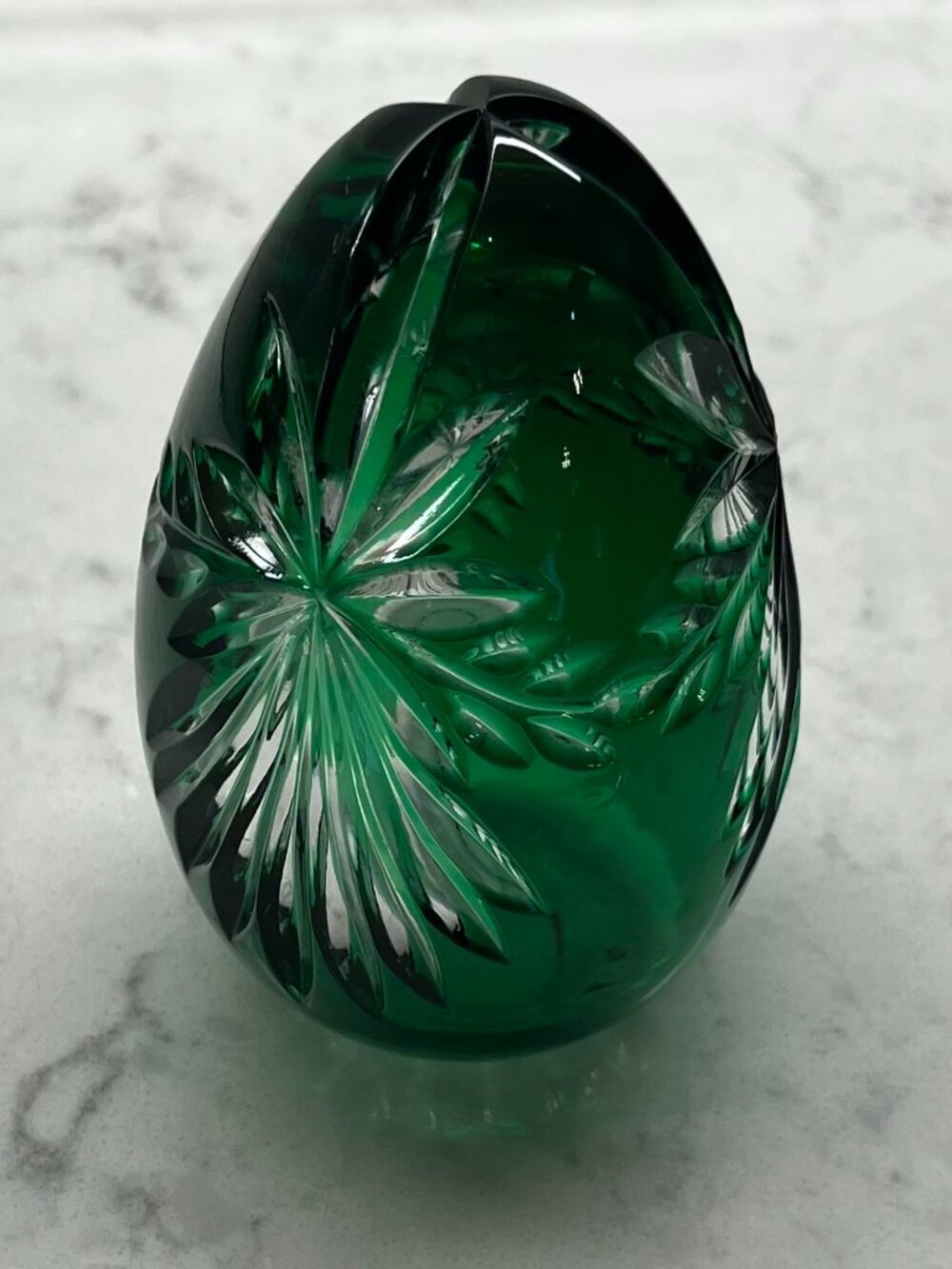Vtg Signed/Numbered Ltd Edition Magda Nemeth Crystal Egg Paperweight, 256/950